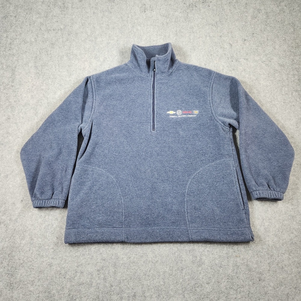 Vintage AKWA 1/4 Zip Fleece Mens Small Long Sleeve Mock Neck General Motors